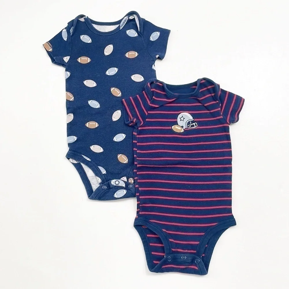 Carter's football print baby bodysuits